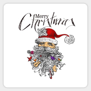 Santa Claus Face Merry Christmas Sticker